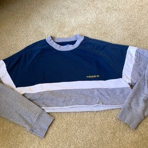 vintage adidas cropped block crewneck